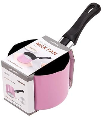 Sauce Pan, 550ML Small Milk Pan Nonstick Cooking Pot with Pouring Lip&Ergonomic Handle Multipurpose Saucepan Pot for Kitchen Restaurant Boiling Coffee Butter Chocolate (Pink)