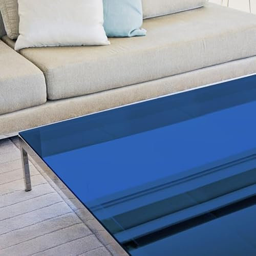 DIMEXACT - Film de Protection pour Table en Verre Bleu Roi Transparent - 152 cm x 1.5 m - en Rouleau