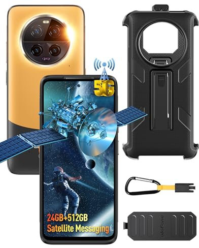 Ulefone Armor 23 Ultra 5G Satellite Rugged Smartphone, 512GB/2TB Expansion 120W 50W Wireless 120Hz 6.78 Corning Gorilla Glass Victus Android Mobile Phones Unlocked Dual 50MP+64MP Night Vision Orange