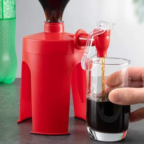 2 PCs 2 Liter Soda -Spender invertierter Soda -Flaschenspender kreativer automatischer Wasserhahn einfache Schalter für Getränke Küchenbar Home Party Drink Tool Rot, Liter