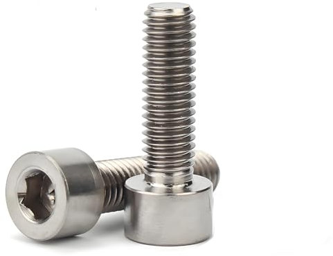 Treer 6-Stück M10 Zylinderschrauben mit Innensechskant aus reinem Titan DIN912,Zylinderkopfschrauben,Fassungskappen Bolzen,Tassenkopf Schrauben,Maschine Bolzen (M10 x 60)