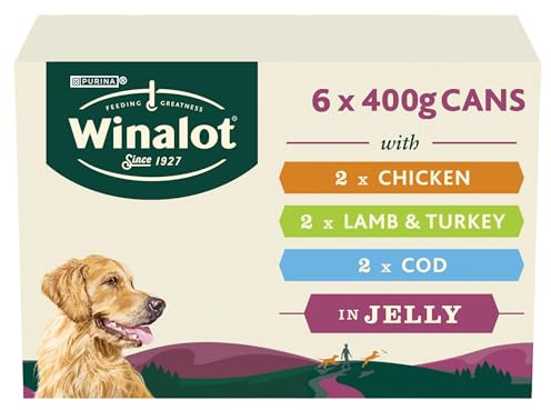 WINALOT Classics Mixed in Jelly with Cod Wet Dog Food 6x400g