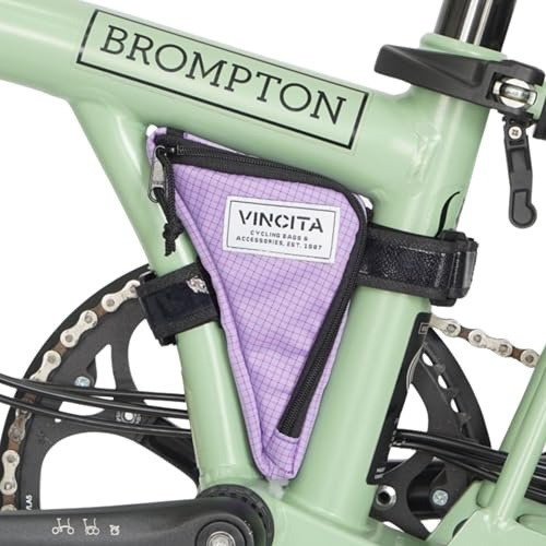 Vincita Boomerang Bag 3.0 – Rahmentasche für Brompton Bike (A, C & P Line) – Rutschfeste, schlanke Werkzeugtasche mit magnetischer Halterung – abnehmbare Gurte & helles Futter – faltkompatible
