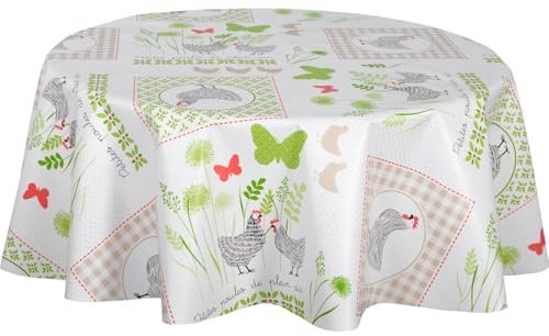 Wachstischdecke Tischdecke rund Motiv Schmetterlinge Joss – Durchmesser 135 cm