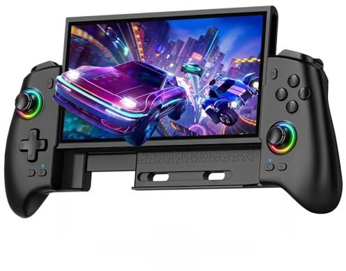 ZRZLMVP Manette Switch, Switch Manette Sans Fil pour Switch 2/Switch 1/Switch OLED – Grande Poignée Manette de Switch avec 16 RVB, Joysticks Effet Hall, Programmable, Réveil, Turbo, Vibration