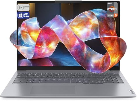 Lenovo ThinkBook 16 G7 ARP Business Laptop, AMD Ryzen 5-7533HS, 32 GB DDR5 RAM, 1 TB PCIe SSD, 16 WUXGA Display, Integrated AMD Radeon 660M Graphics, QWERTY Tastatur, Windows 11 Pro, Arctic Grey