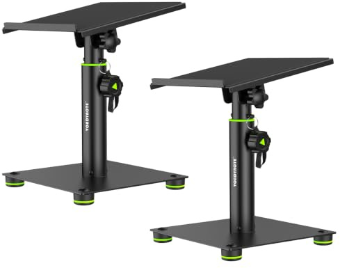 Vondynote Desk Studio Monitor Stands 11-16 Monitor Speaker Stands 12°Tilt | Pair, Height Adjustable, Metal, For Studio Monitors Laptops or Projectors