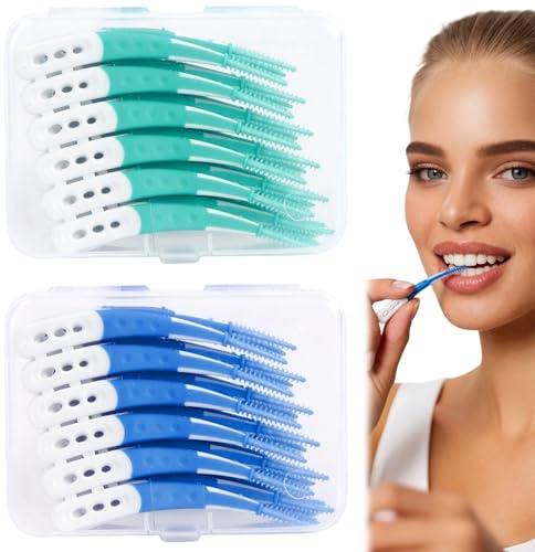 120Stück interdentalbürsten,Zahnreinigung Zwischenräume,Dual-Use Zahnseide
