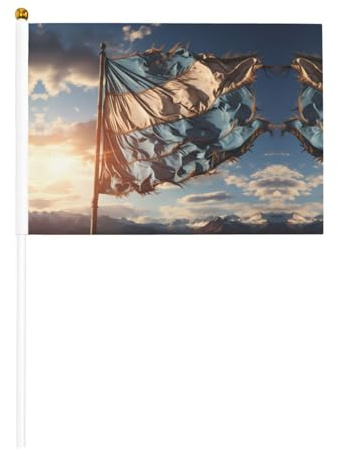 Doppelseitige blaue und weiße Flagge, bedruckt, Handflaggen, 14 x 21 cm, mehrere Packungen, geeignet für Outdoor-Aktivitäten