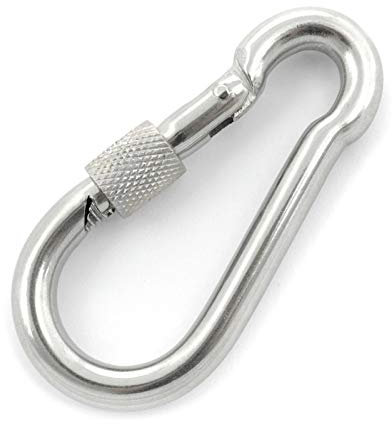 Karabinerhaken 4mm mit Sicherung 20 Stk. Edelstahl Karabiner Edelstahl V4A Drahtseil