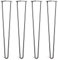 The Hairpin Leg Co. 4X Haarnadel-Tischbeine: Doppel-Schweiß Stahl, Schrauben, Anleitung, Schutzfüße. Klassischer 10mm 2 Stangen Stil. 71cm Schwarz