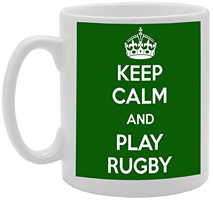 Coralgraph Inc MG756 Keep Calm and Play Rugby Novelty Gift Printed Tea Coffee Ceramic Mug