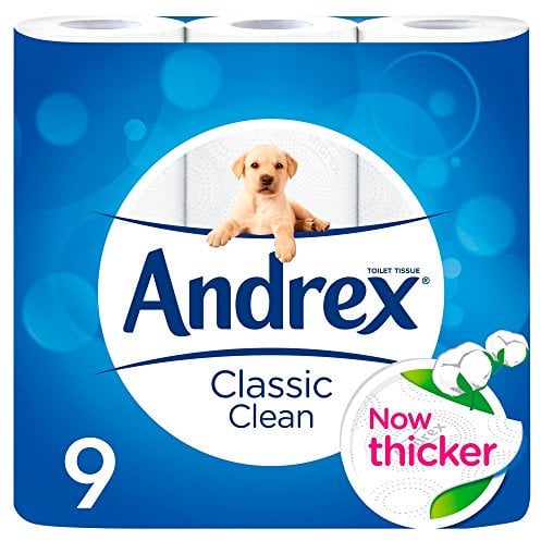 Andrex Classic Clean Toilet Tissue, 9 Pack