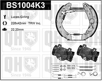 QUINTON HAZELL BS1004K3 Bremsensatz Trommelbremse Komplettsatz Hinten 42mm