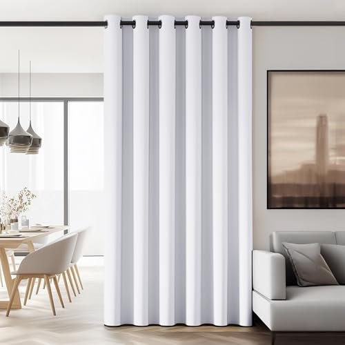 Deconovo Tenda Oscurante Camera da Letto Bambini 290 CM Altezza 1 Pannello, per Interni Finestre con Anelli, 200x290 CM, Grigio Perla