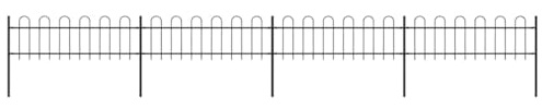 vidaXL Garden Fence Hoop 6.8x0.6m Outdoor Panel Barrier Border Decorative Landscape Privacy Edges Black Steel Rust-Resistant Metal