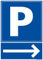 Panneau - Parking - Flèche Vers La Droite - Plastique Rigide PVC 1,5 mm - Dimensions 210 x 300 mm - Anti-UV