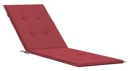 vidaXL Liegestuhl Auflage, Polster Auflage für Deckchair, Polsterauflage für Gartenliege, Liegenauflage Outdoor, Weinrot (75+105) x50x4cm