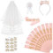 16-teilig JGA Deko Schärpe Set,Braut to Be und Team Bride Schärpe Set mit 10 Team Bride Schärpe,Schärpe,Tiara,Tattoos,Abzeichen,Schleier,für Junggesellinnenabschied