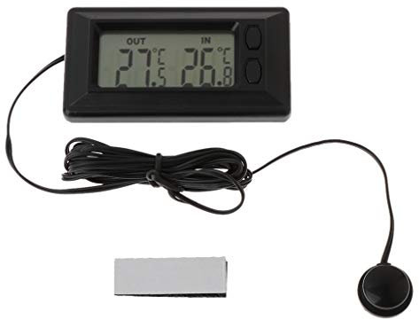 Thermomètre numérique LCD pour intérieur et extérieur de voiture - Avec câble de 1,5 m - Pour usage domestique - Thermomètre à viande