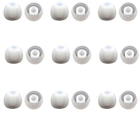 Ersatz-Ohrstöpsel 9 Paar (18 Stück), Silikon Ohrpolster für Ohrhörer, Universal-Ohrstöpsel Kompatibel mit den Meisten Ohrhörern (Durchscheinend, Klein)