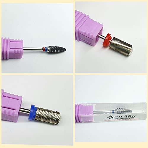 Wilson Carbide Nail Drill Bits Large Barrel MEDIUM GRIT Smooth Top Bit Manicure Pedicure (Fine Grit)