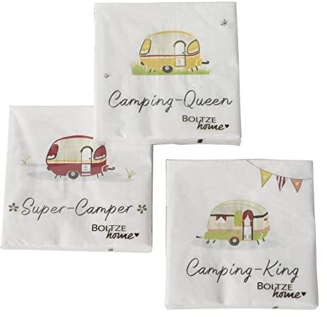 3 x Serviette Camping Wohnwagen Queen King Sper Camper Papier weiß 20 tlg.