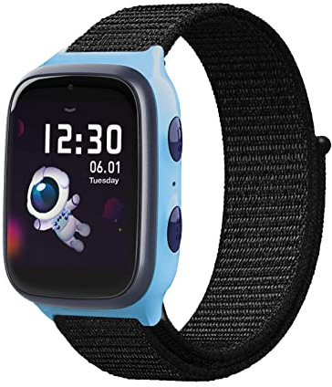 Kuaguozhe Kinder Armbänder Nur Kompatibel mit Xplora X4 Armband, Xplora Kids Smartwatch Weich Sport Nylon Verstellbare Ersatzbänder Kompatibel mit Xplora 4, Mädchen Jungen Student Geschenk,Schwarz