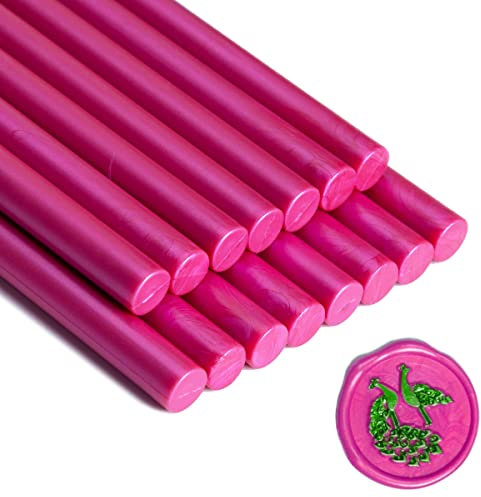 Wachssiegel Stock, Zifospy 15 Stück Klebepistole Wachs Siegel Stock für Siegellack, Siegellack Stock für Hochzeitseinladungen, Karten, Umschläge (Rose Pink)