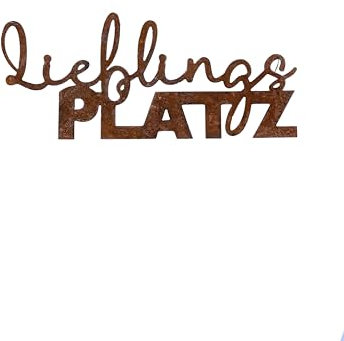 Schild Lieblingsplatz Rost, Wandschild Metall, Edelrost, Gartendekoration, Dekoschild