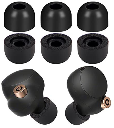 Memory Foam Eartips Ear Buds for Sony WF-1000XM4 Ear Tips Replacement Sony ar Piece Foam Tips for WF-1000XM3 WF-SP900 WI-1000X WF WI XBA Series Fit Charging Case M(3 Pairs)