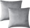 Hafaa Federe per cuscini in velluto, confezione da 2, color argento, decorative, quadrate, per divano, camera da letto, con cerniera invisibile, 45 x 45 cm