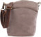 LECONI kleine Umhängetasche für Damen Schultertasche Veloursleder Echtleder Natur Damentasche Ledertasche Freizeittasche für Frauen Wildleder Handtasche 22x25x7cm grau LE3049-VL