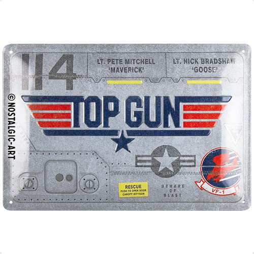 Nostalgic-Art Retro Blechschild, 20 x 30 cm, Top Gun – Aircraft Metal – Geschenk-Idee für Film-Fans, aus Metall, Vintage Design