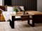 MRBLS Table basse - Design rustique moderne - Table de salon - Table d'appoint - Table basse - Table basse - Table à thé en bois (chêne rétro - Noir mat) - 92 x 45 x 53,6 cm (l x H x P)