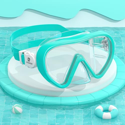 RIOROO Occhialini da nuoto per bambini con copertura per il naso Maschera da sub con boccaglio, attrezzatura da snorkeling Occhialini da nuoto per bambini 4-14 Ragazzi Ragazze Giovani