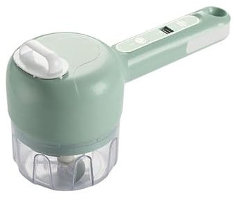 4 in 1 Handheld Vegetable Chopper: Cordless Mini Chopper, Food Dicer, garlic mincer & garlic chopper - Versatile Vegetable Slicer, Dicer, Egg & Cream Beater (Green).