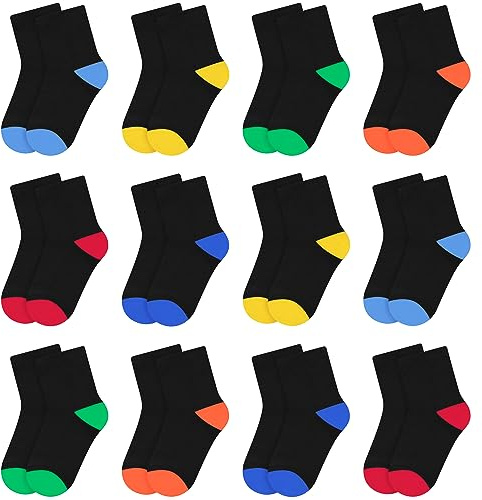 L&K-II 10 Paires Chaussettes pour enfants chaussettes d'hiver chaussettes de sport garçons et filles coton 2876 31-34