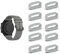 SMYAOSI 10 Pièces Passant de Montre Garmin Anneau, Connectée Silicone Bracelet, Boucles Caoutchouc, Rechange Mi Watch Accessoire (20mm, Gris)