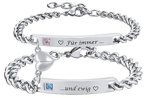 XUANPAI Partnerarmbänder Personalisiert Paar Armband Magnetische - Partner Armband mit Gravur Magnet Couple Armband Familie Armbänder Liebesgeschenke Pärchen Armband Herren Damen