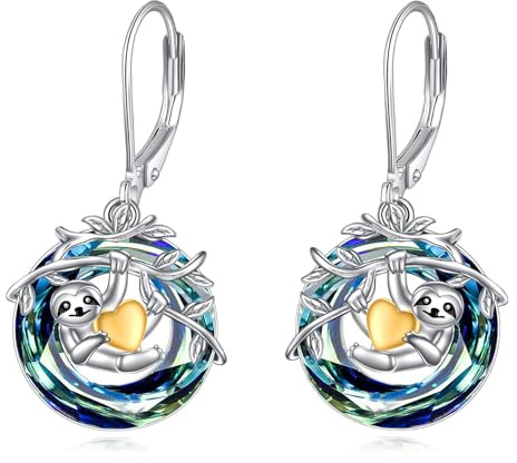 Faultier Geschenke Ohrringe Sterling Silber Faultier Baumeln Ohrringe Faultier Schmuck für Frauen Mädchen Geschenke