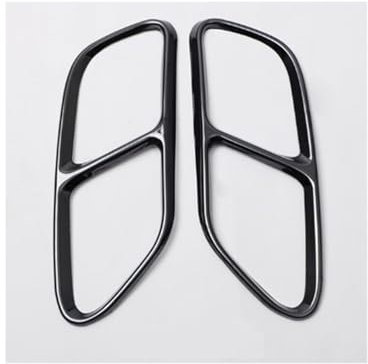 Auspuffblenden 1 Paar Silber Schwarz Auto Auspuffrohr Hinten Auspuff Endrohr Abdeckung Dekorative Trim Für A-udi A4 B9 2019