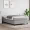Festnight Boxspringbett mit Matratze 120x200 Polsterbett Doppelbett Stoff Bett ohne Kopfteil Bettgestell mit Lattenroste Bettrahmen Boxspringbetten Schlafzimmer Hellgrau
