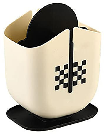 Qukaim Cuchara, palillos, tenedor, escurridor, jaula, vajilla, cuchara, tenedores, caja de drenaje para utensilios de cocina, color negro