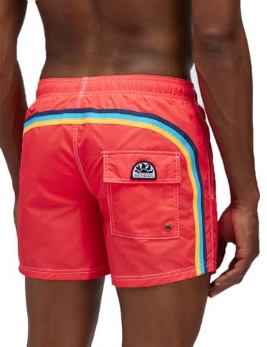 Sundek Herren-Boardshorts mit elastischem Bund, Badehose, Länge: 36 cm, Schrittlänge: 13 cm, X-Large