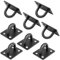 Gudui Eye Plate 8 Pieces Stainless Steel Oblong Pad Eye Plate Ceiling Hooks Staple Hook Ring Loop Wall Ceiling U Hooks Hanger for Swing Suspension Marine, Black