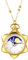 JewelryWe Taschenuhr Damen Sechseckige Uhr: Gold Analog Quarz Kettenuhr Sonne Mond Sternen Zifferblatt Uhr Anhänger mit Halskette Kette Pocket Watch Geschenk