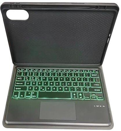 Funda Teclado para Xiaomi Redmi Pad Pro 12.1 Pulgadas 2024, Contener Ñ, Teclado Trackpad Desmontable Retroiluminado De 7 Colores, Cubierta Trasera Suave con Portalápices