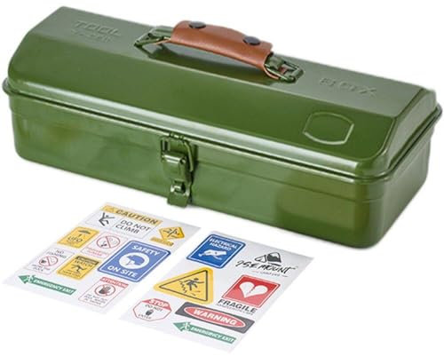 Cassetta Degli Attrezzi in Metallo, Cassetta Degli Attrezzi Multifunzione in Ferro, Cassetta Degli Attrezzi Portatile Con Adesivi Contenitore Per Attrezzi Di Riparazione Con Chiusura in Metallo Per
