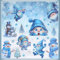 BBLIKE Weihnachtsdekoration Fensteraufkleber - 9PCS Blauer Wichtel Winter Fensteraufkleber Fensterdekorationen Selbstklebende Weihnachtsdekorationen Weihnachtsbaum Kinderzimmer Fensteraufkleber